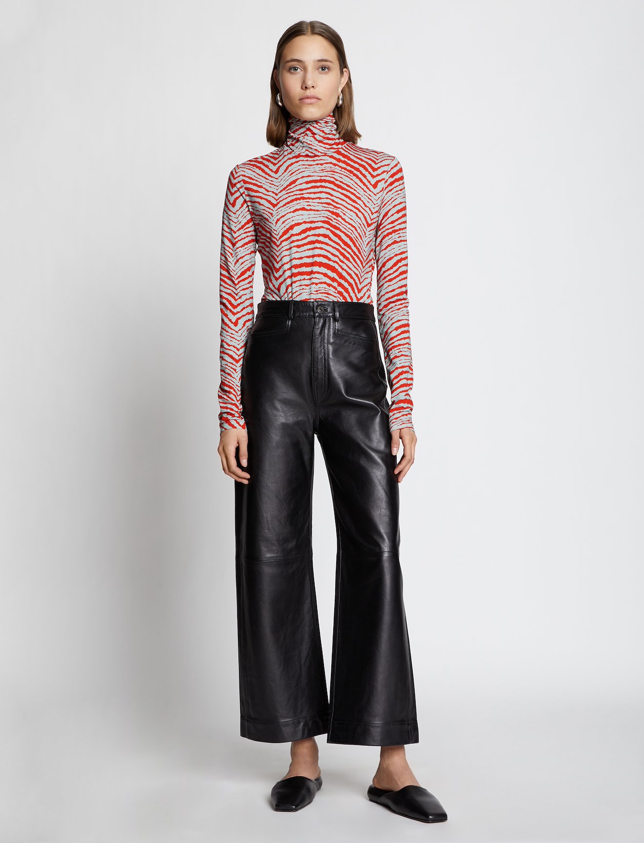 Geometric Zebra Turtleneck Top #1