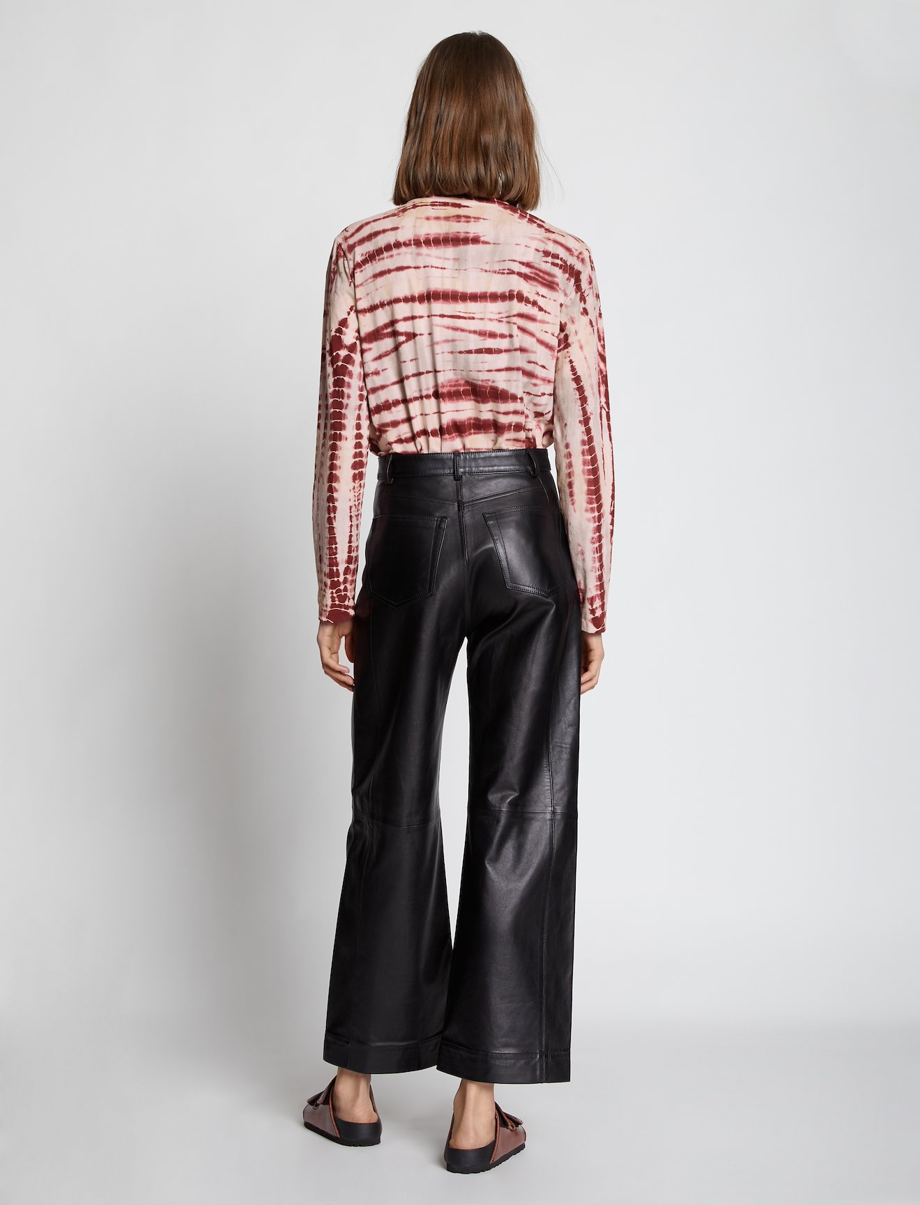 Tie Dye Long Sleeve T-shirt in red | Proenza Schouler