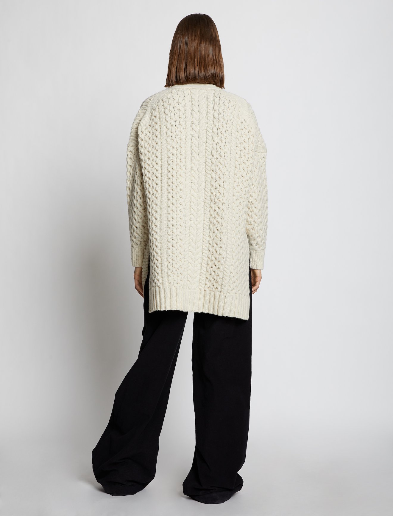 Patchwork Knit Cardigan in white | Proenza Schouler