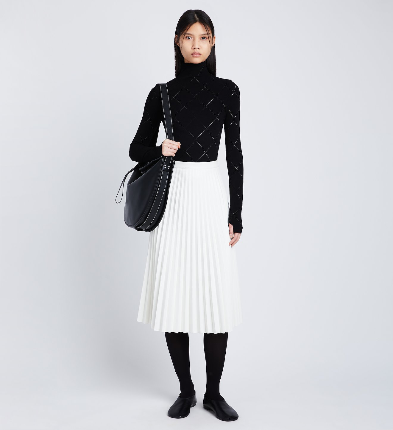 Faux Leather Pleated Skirt