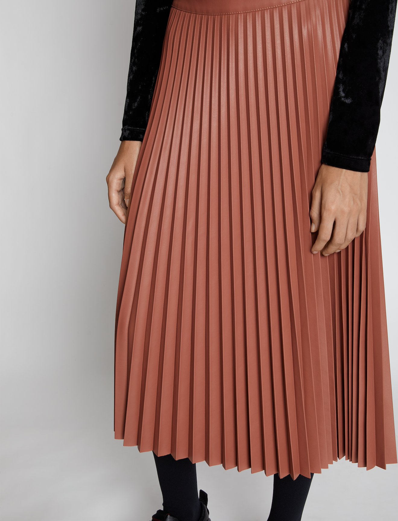 Faux Leather Pleated Skirt #3