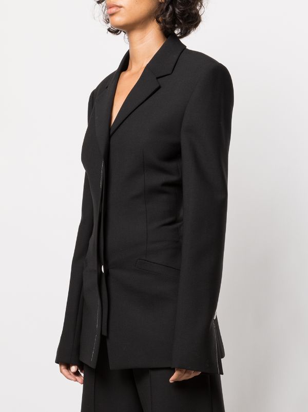 wool longline blazer