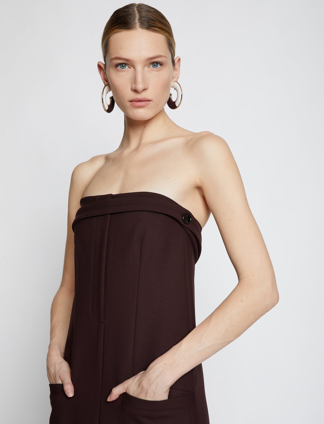 Technical Wool Strapless Dress #3