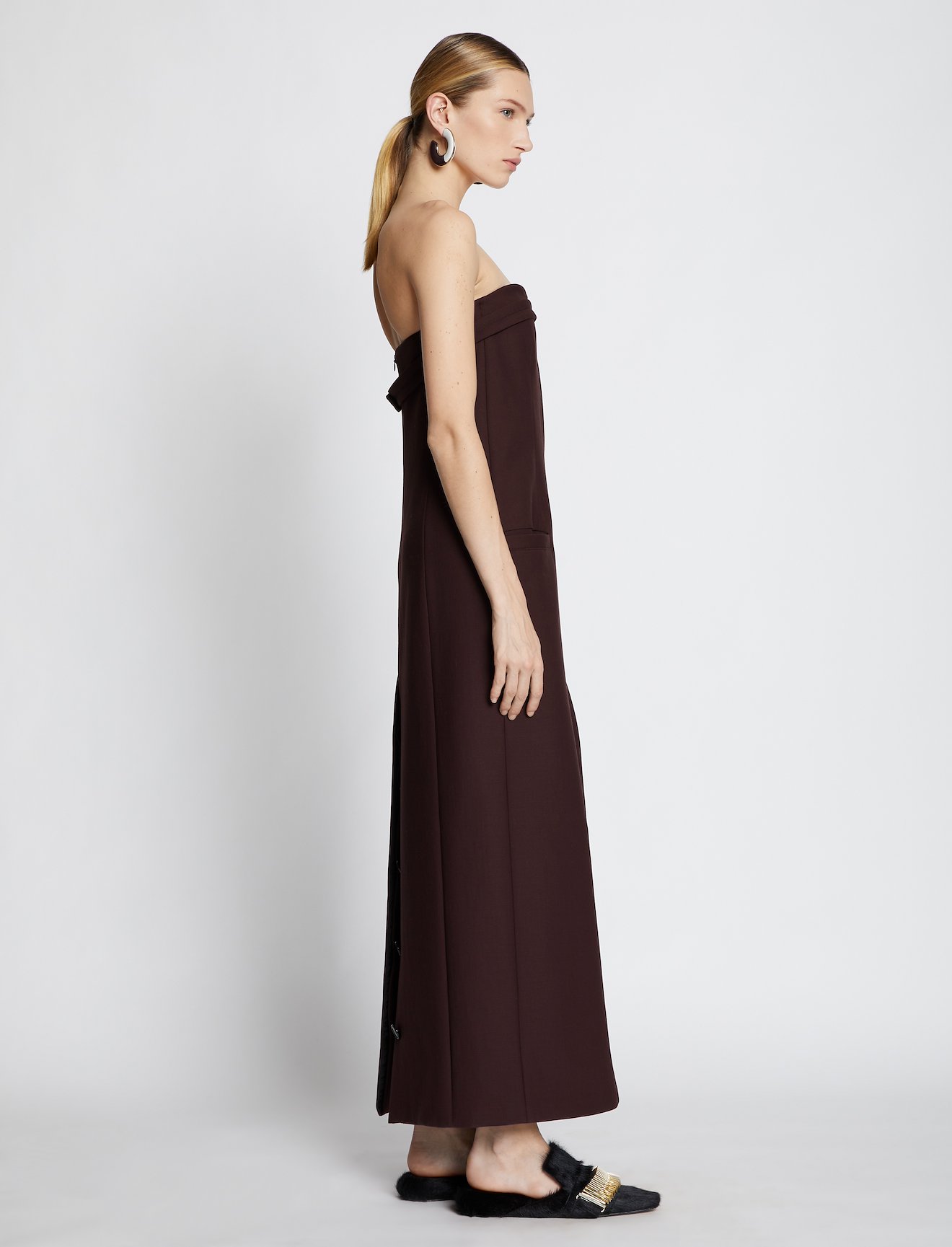 Technical Wool Strapless Dress #1