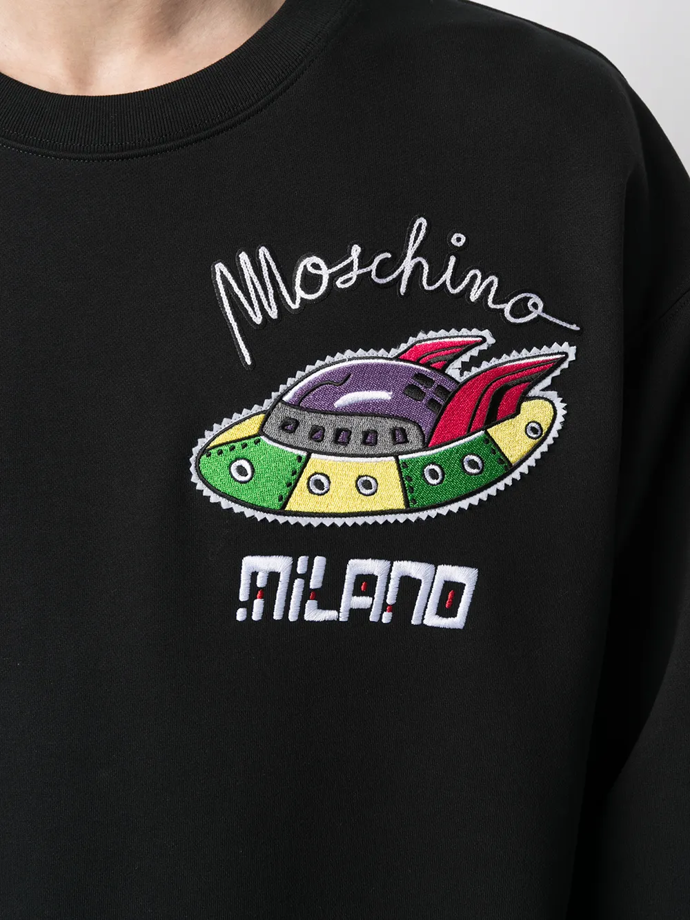 фото Moschino толстовка с длинными рукавами и вышивкой