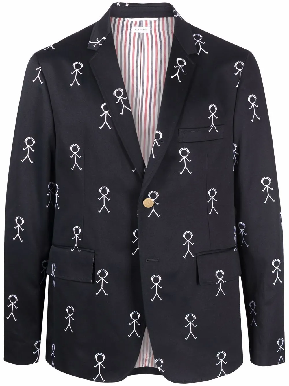 

Thom Browne blazer con motivo Mr. Thom - Azul