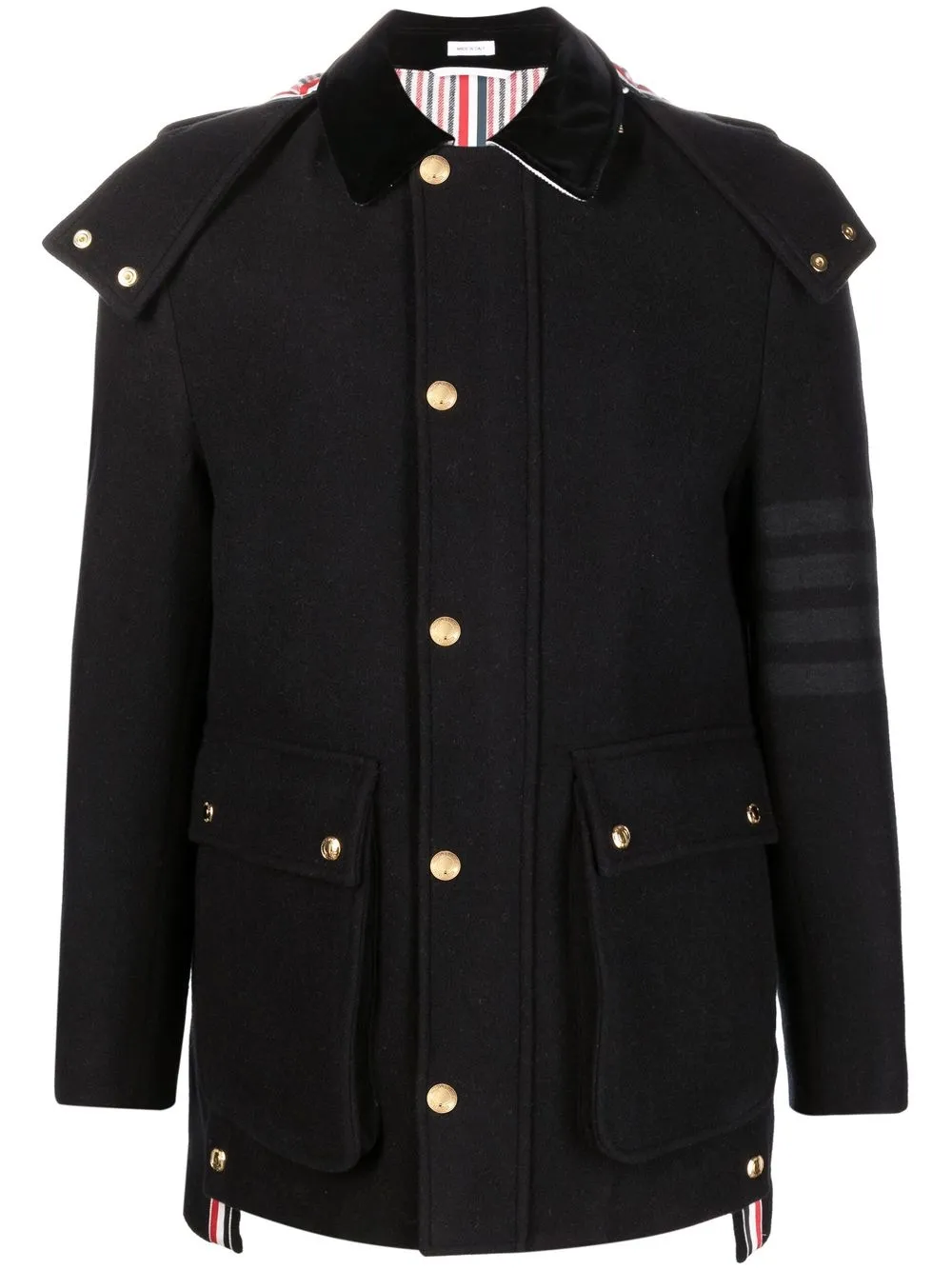 

Thom Browne RWB single-breasted coat - Black