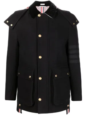 Burberry technical wool outlet military overcoat
