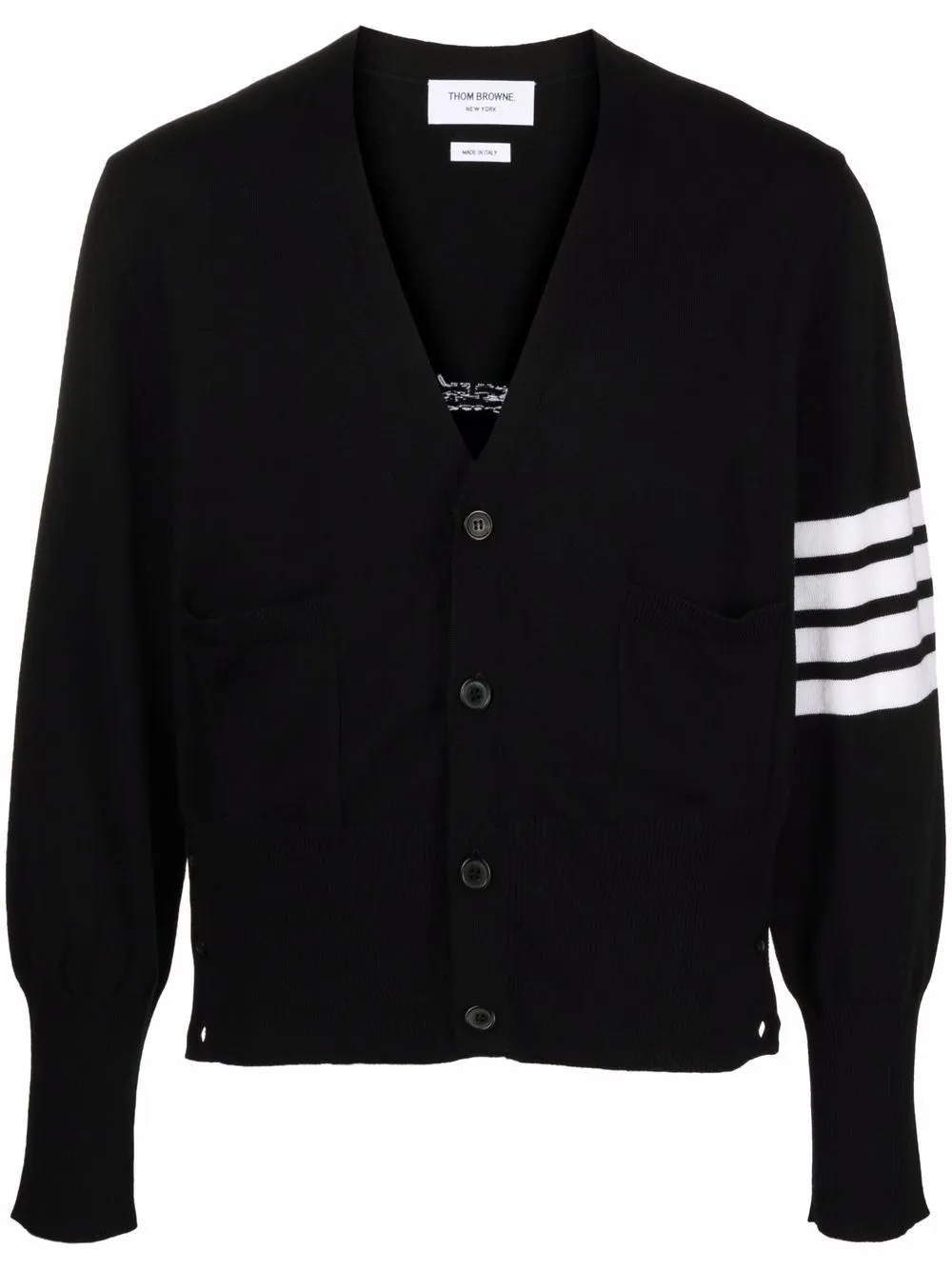 

Thom Browne 4-Bar Stripe V-neck cardigan - Black