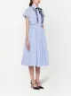 Miu Miu logo-embroidered flared midi dress