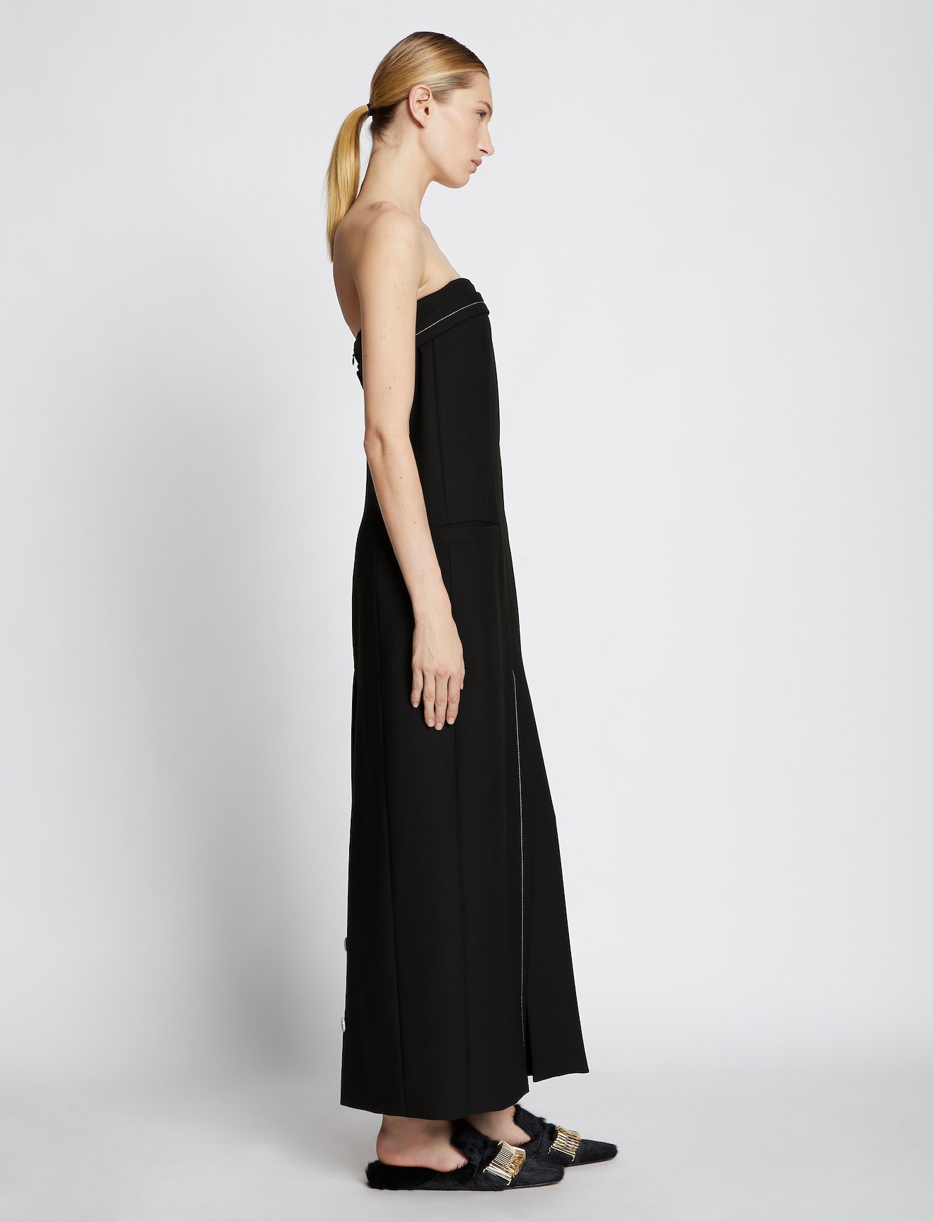 Technical Wool Strapless Dress #1