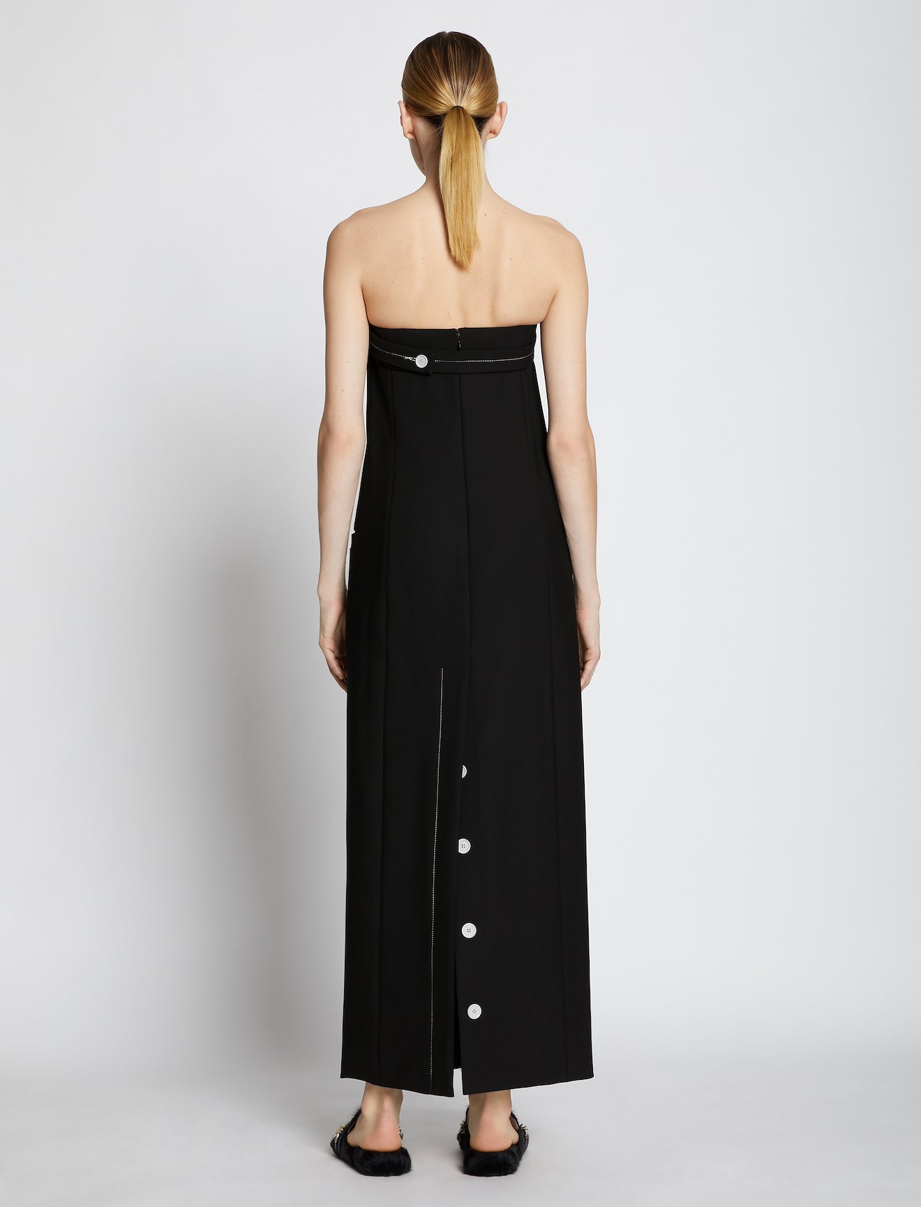 Technical Wool Strapless Dress #2