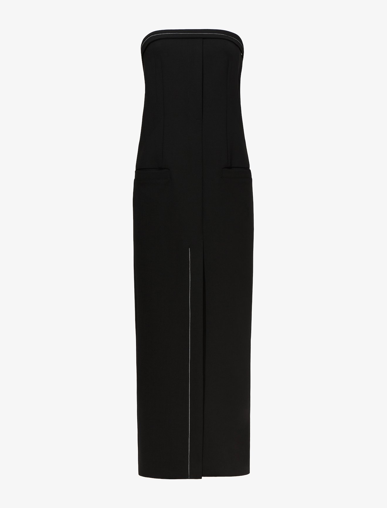 Technical Wool Strapless Dress #4