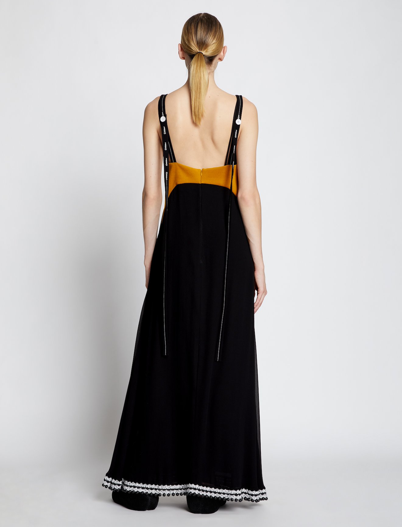 Pieced Chiffon Crochet Border Dress #2