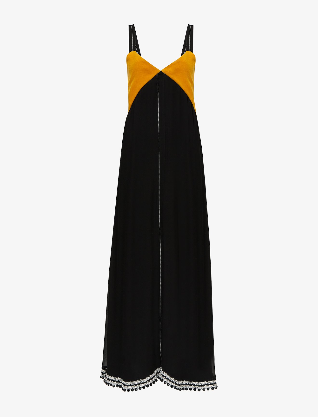Pieced Chiffon Crochet Border Dress #4