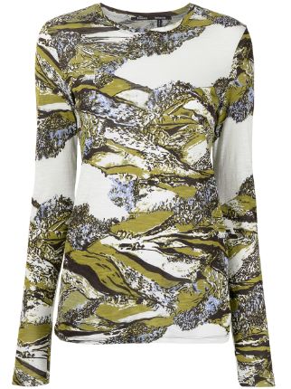 Proenza Schouler swirl print long sleeve T shirt Farfetch