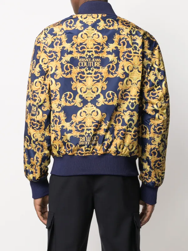 versace blue bomber jacket