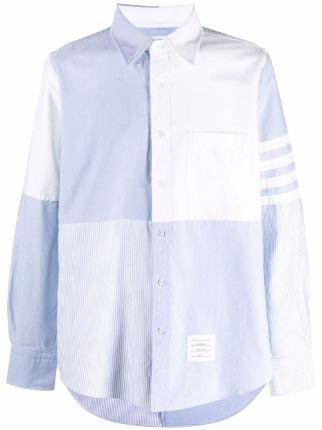 Thom Browne 4-Bar Stripe Panelled Shirt - Farfetch