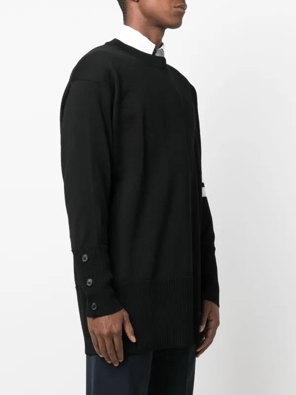 【おすすめ】 Wool 4-Bar fine-knit Browne Thom Jumper FARFETCH | Black | トップス