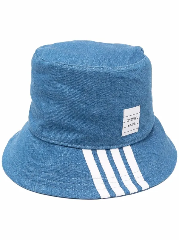 Thom Browne 4-Bar Stripe Bucket Hat 