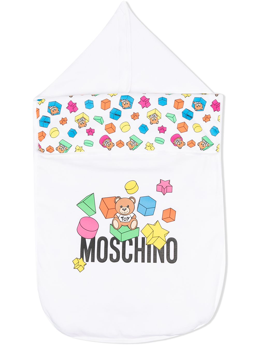 Moschino Teddy Bear Print Sleeping Bag In White