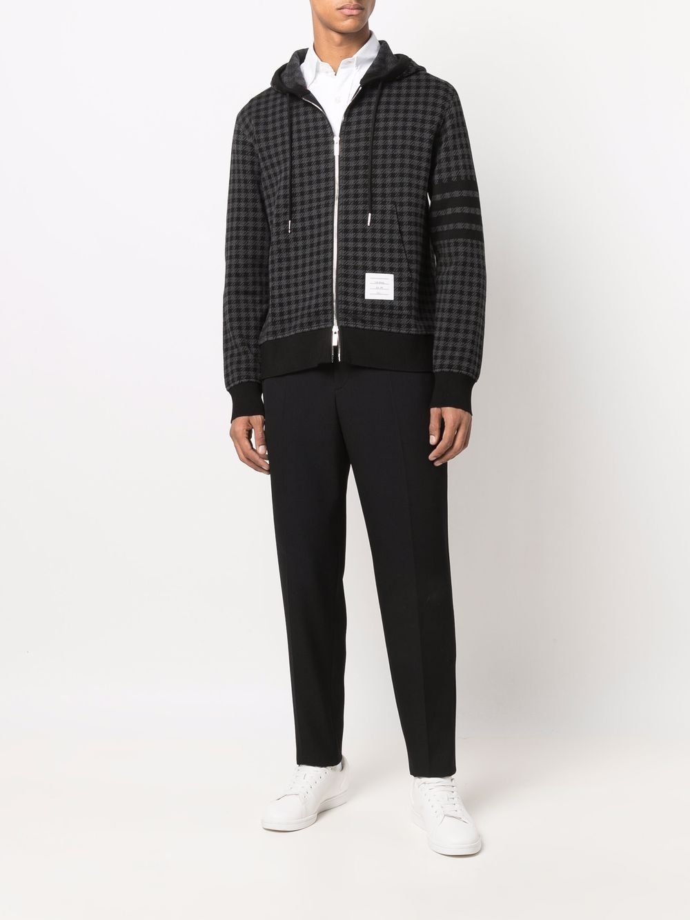 Thom Browne Gunclub Check Jacquard zip-up Hoodie - Farfetch