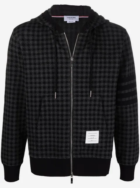 Thom Browne Gunclub check jacquard zip-up hoodie