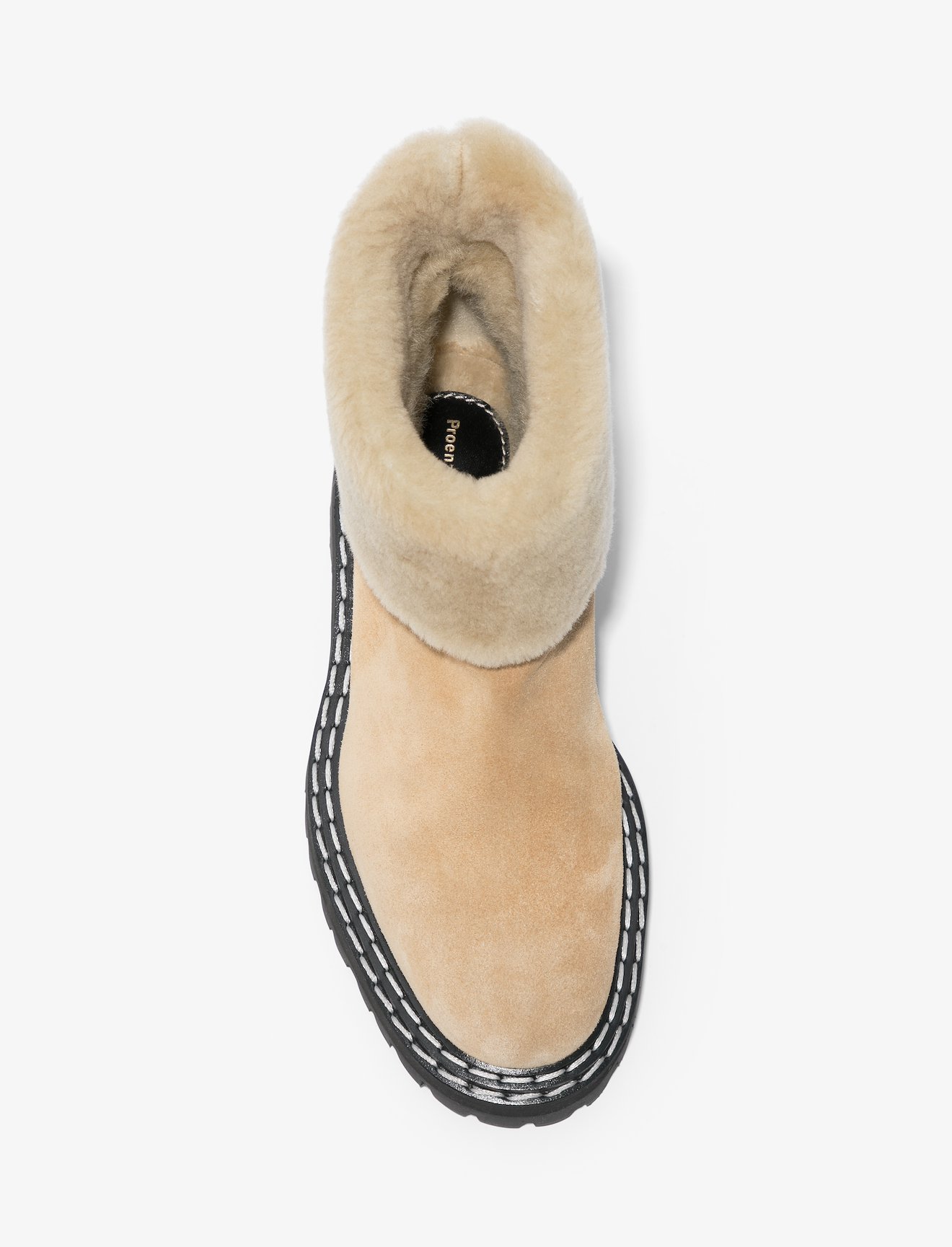 Suede Lug Sole Shearling Ankle Boots #3