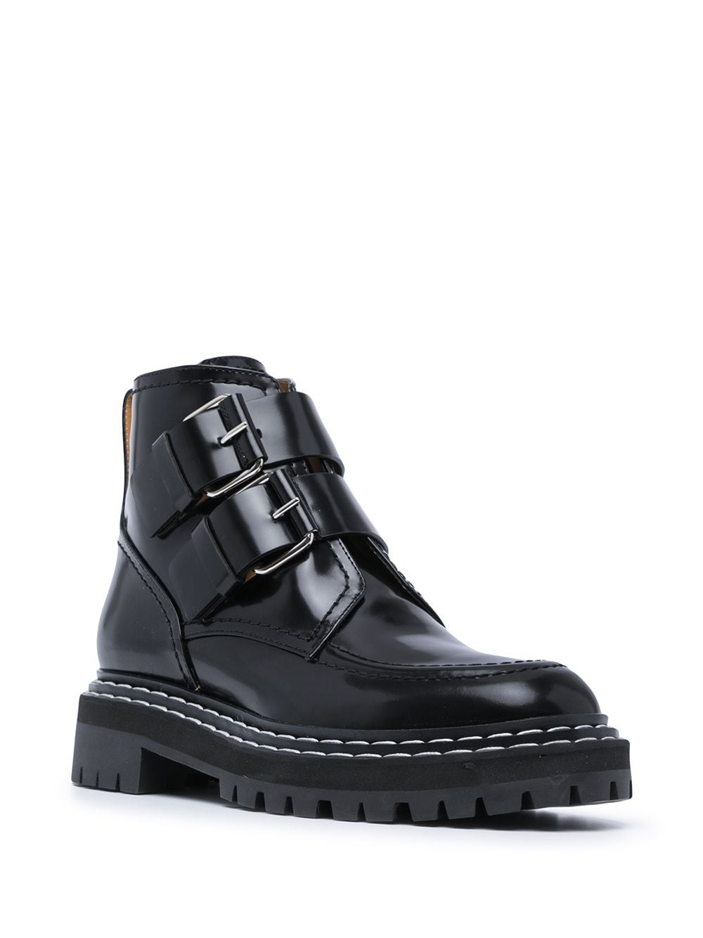 Shop Proenza Schouler Buckle-fastening Lug Sole Boots In Black