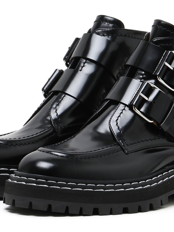 Buckle top boots black