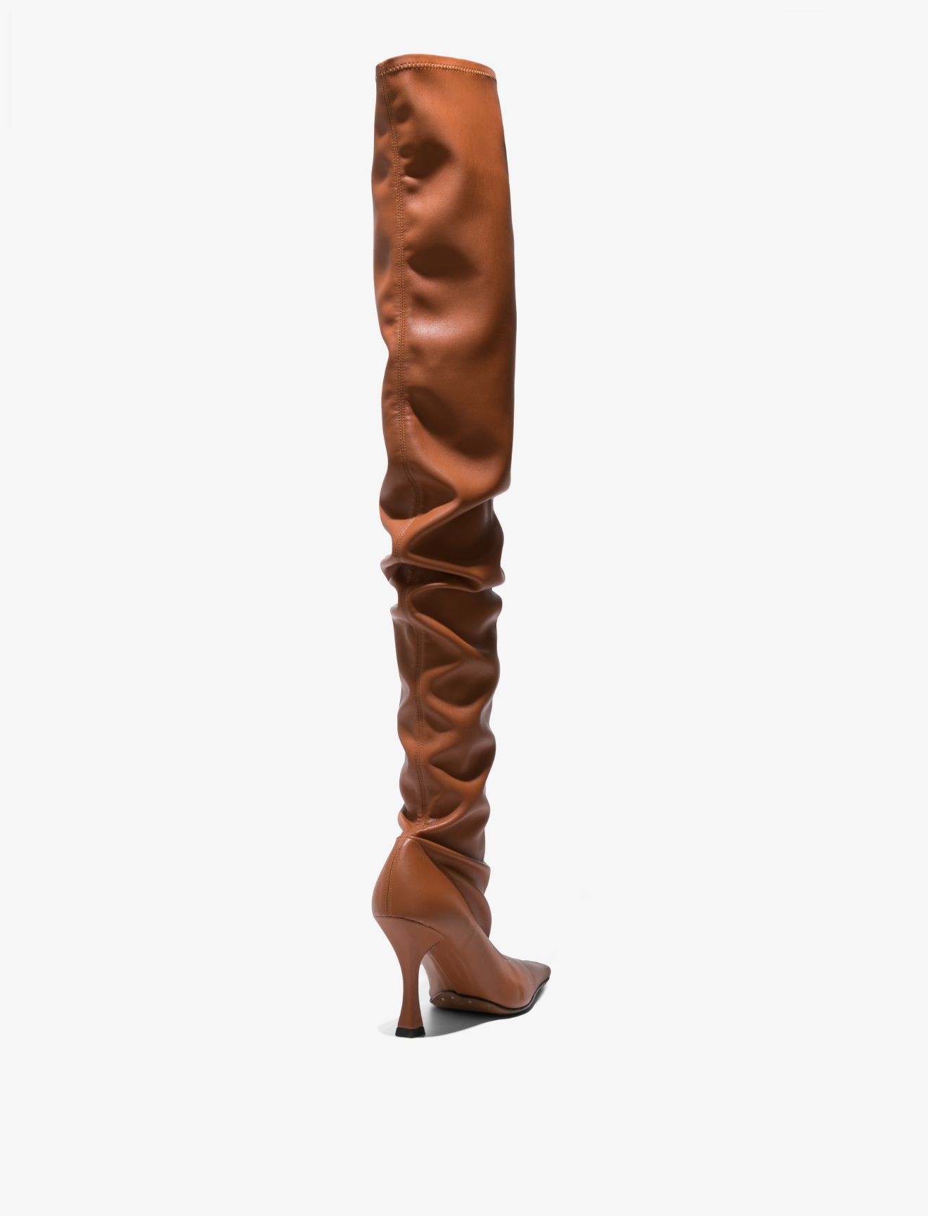 nadine ruched stiletto boot cognac