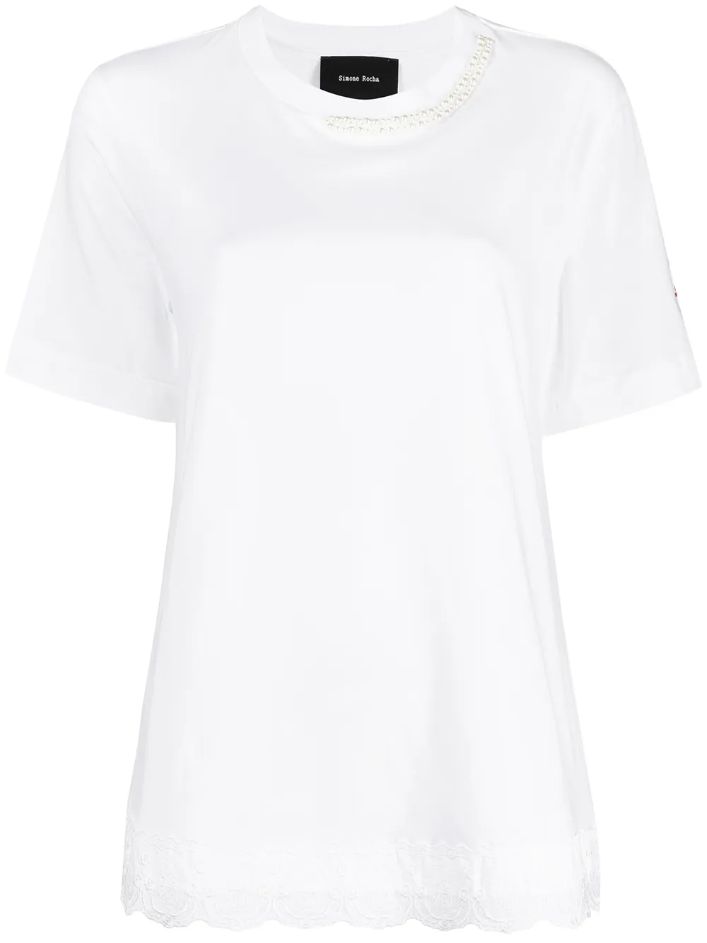 

Simone Rocha playera con bordado en el dobladillo - Blanco