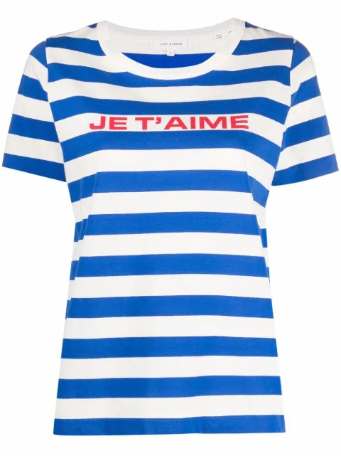 Chinti and Parker تيشيرت مخطط بزينة Je t'aime
