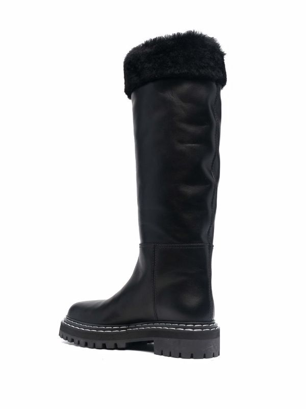 lug sole knee high boots