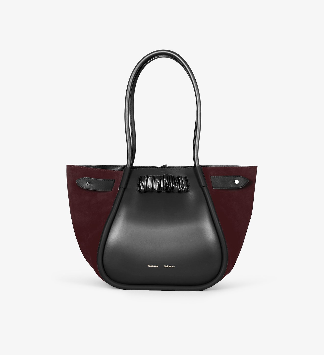 Large Suede Ruched Tote