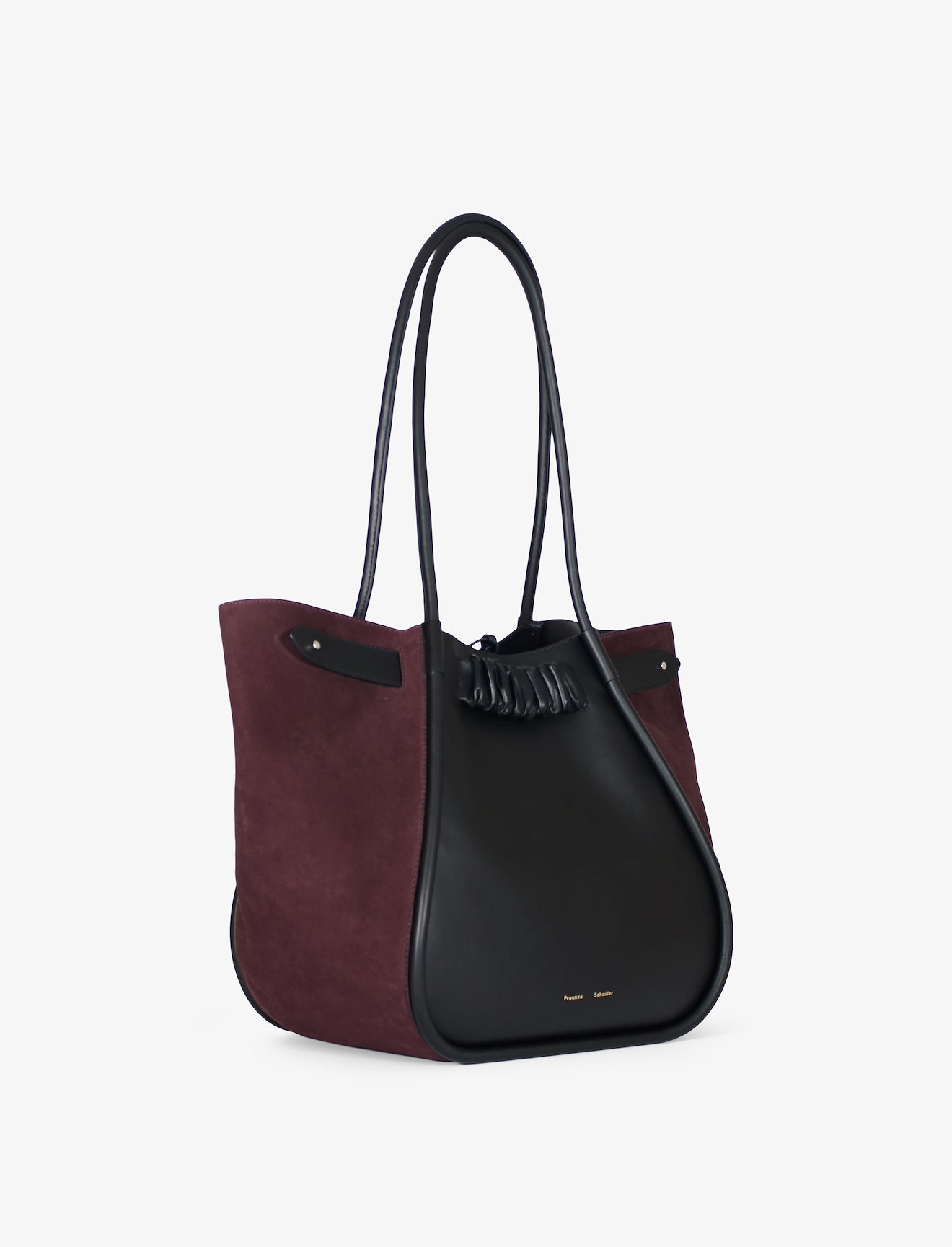 Large Suede Ruched Tote #1