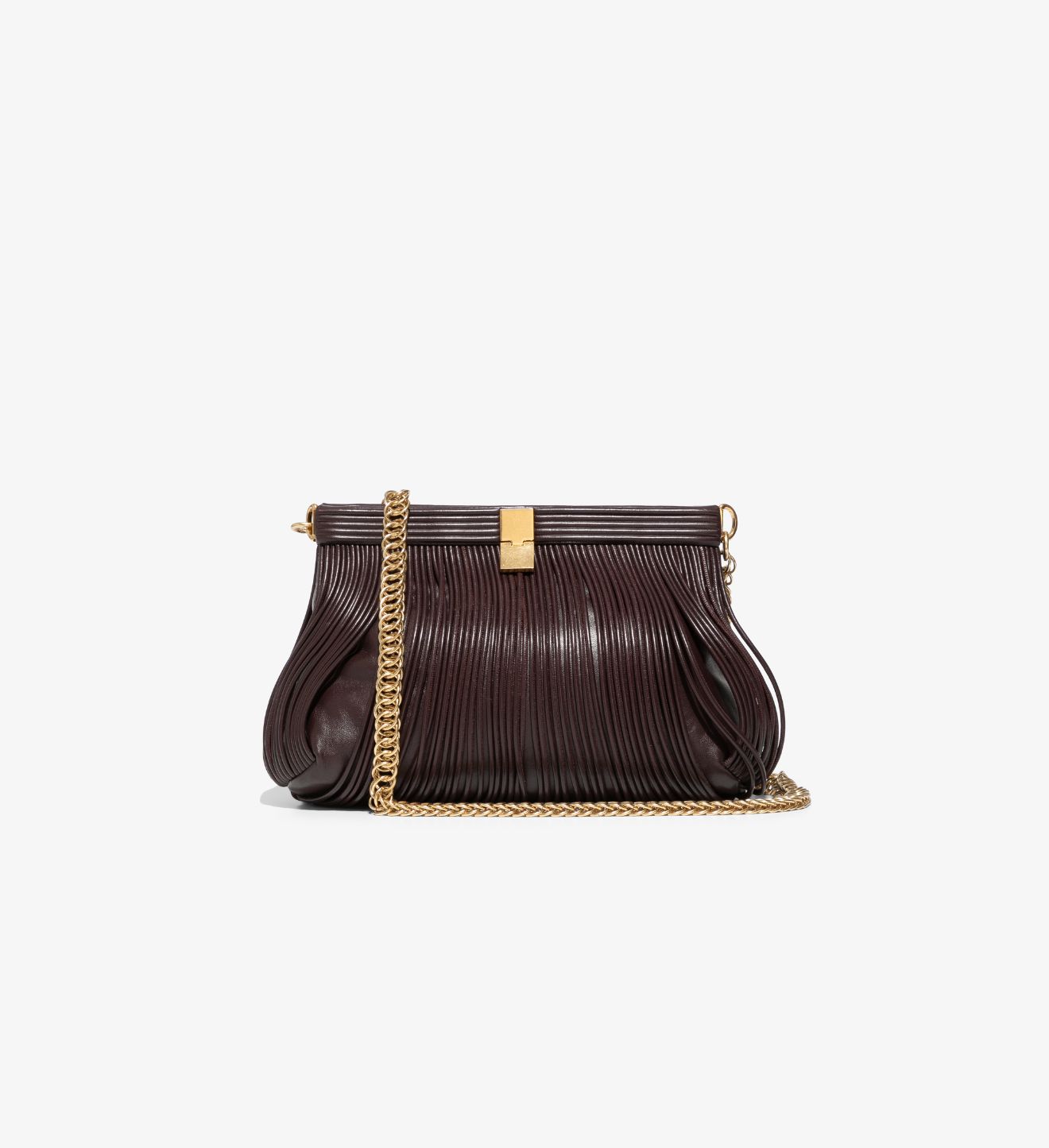 Rolo Frame Clutch in brown | Proenza Schouler