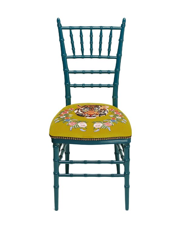 GUCCI Rhyton Worldwide White - print Chair - WakeorthoShops - Gucci  Chiavari tiger