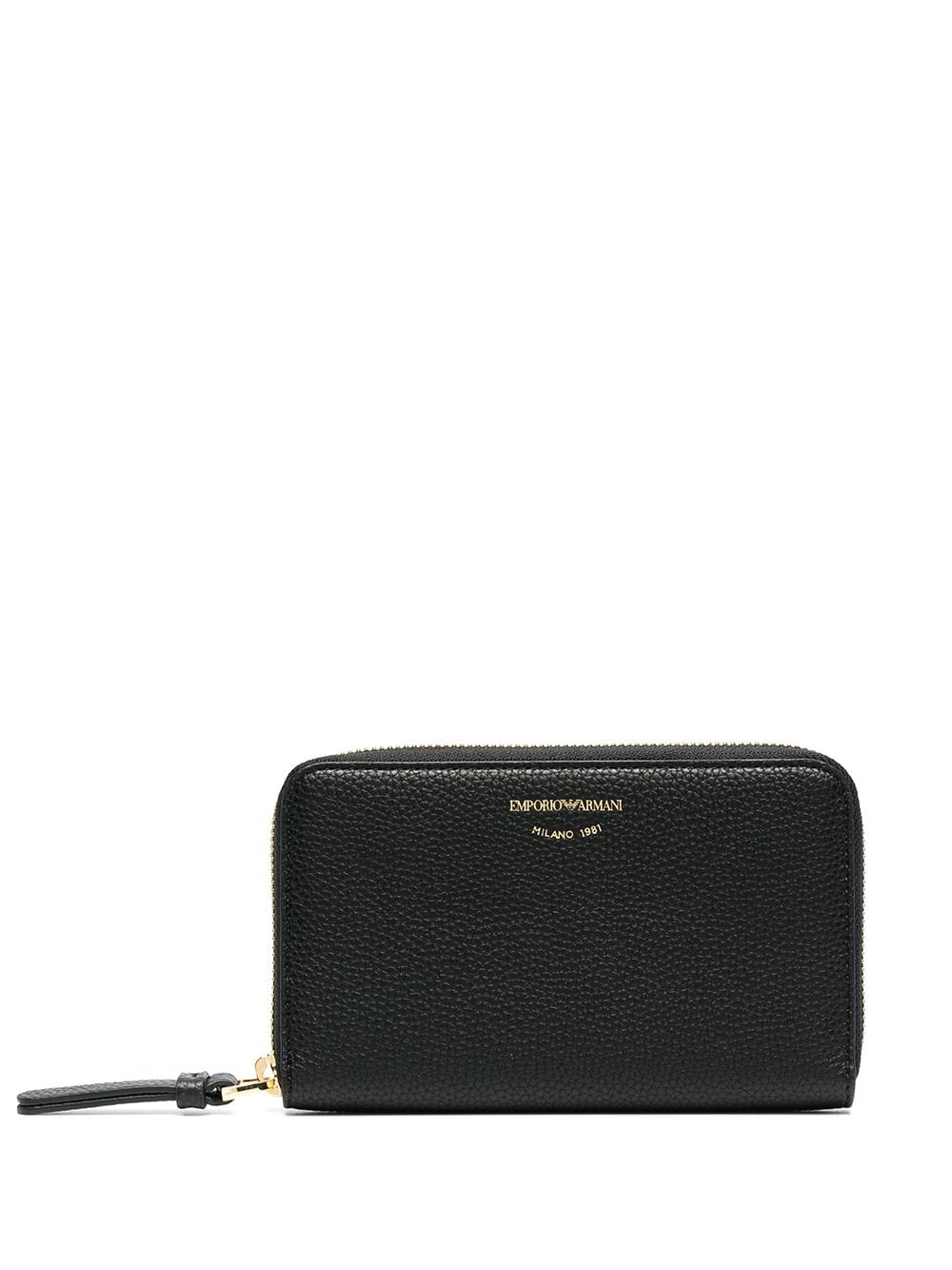 Emporio Armani Logo-print Leather Purse In Black