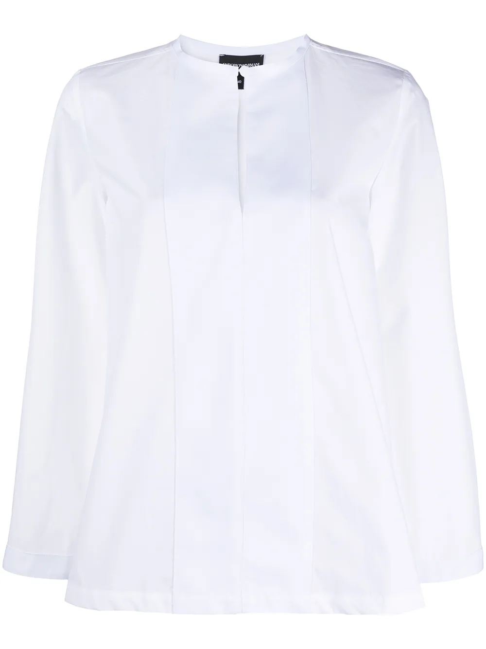 Image 1 of Emporio Armani panelled-bib cotton blouse
