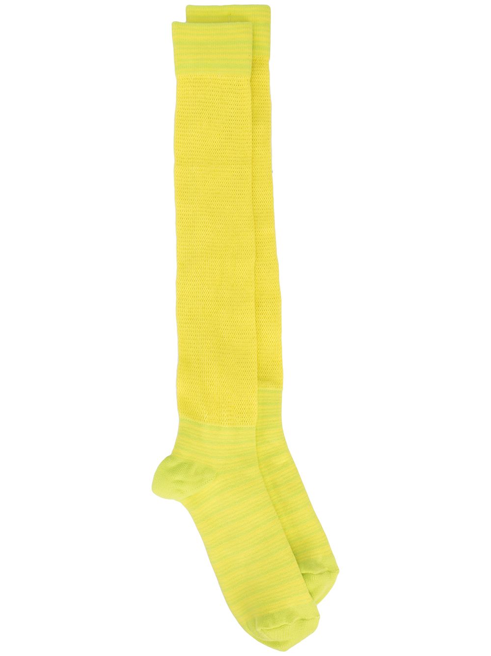 Erl Logo-print Woven Knee-high Socks In Yellow