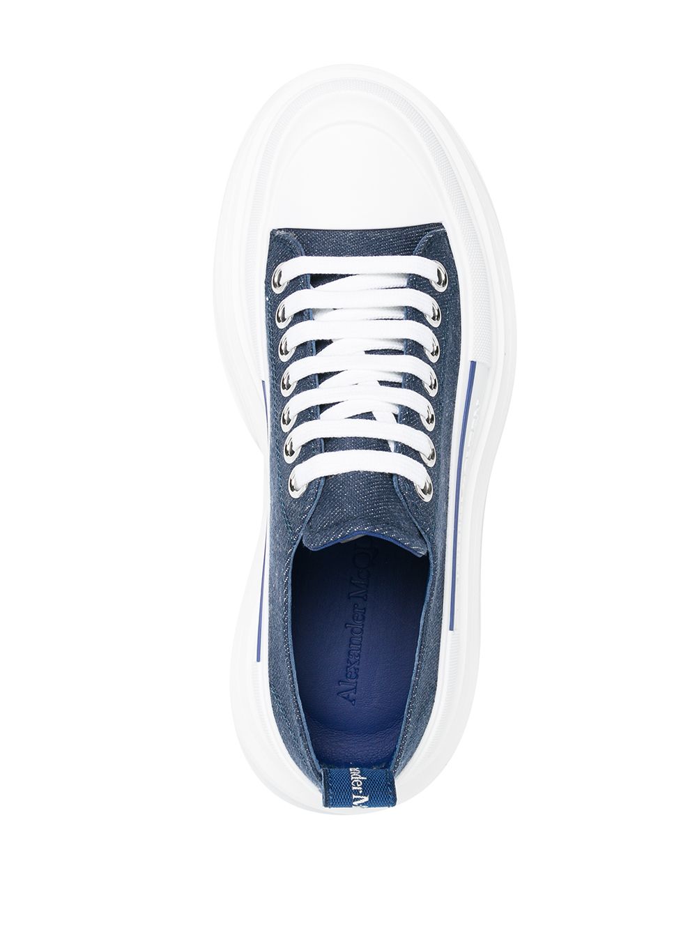 Shop Alexander Mcqueen Lace-up Platform Sneakers In Blue