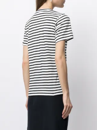 ruched-detail striped T-shirt展示图