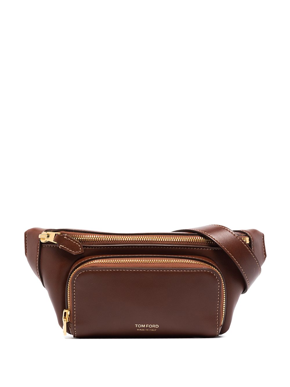 Tom Ford Front Zipped Pocket Belt Bag In Brown