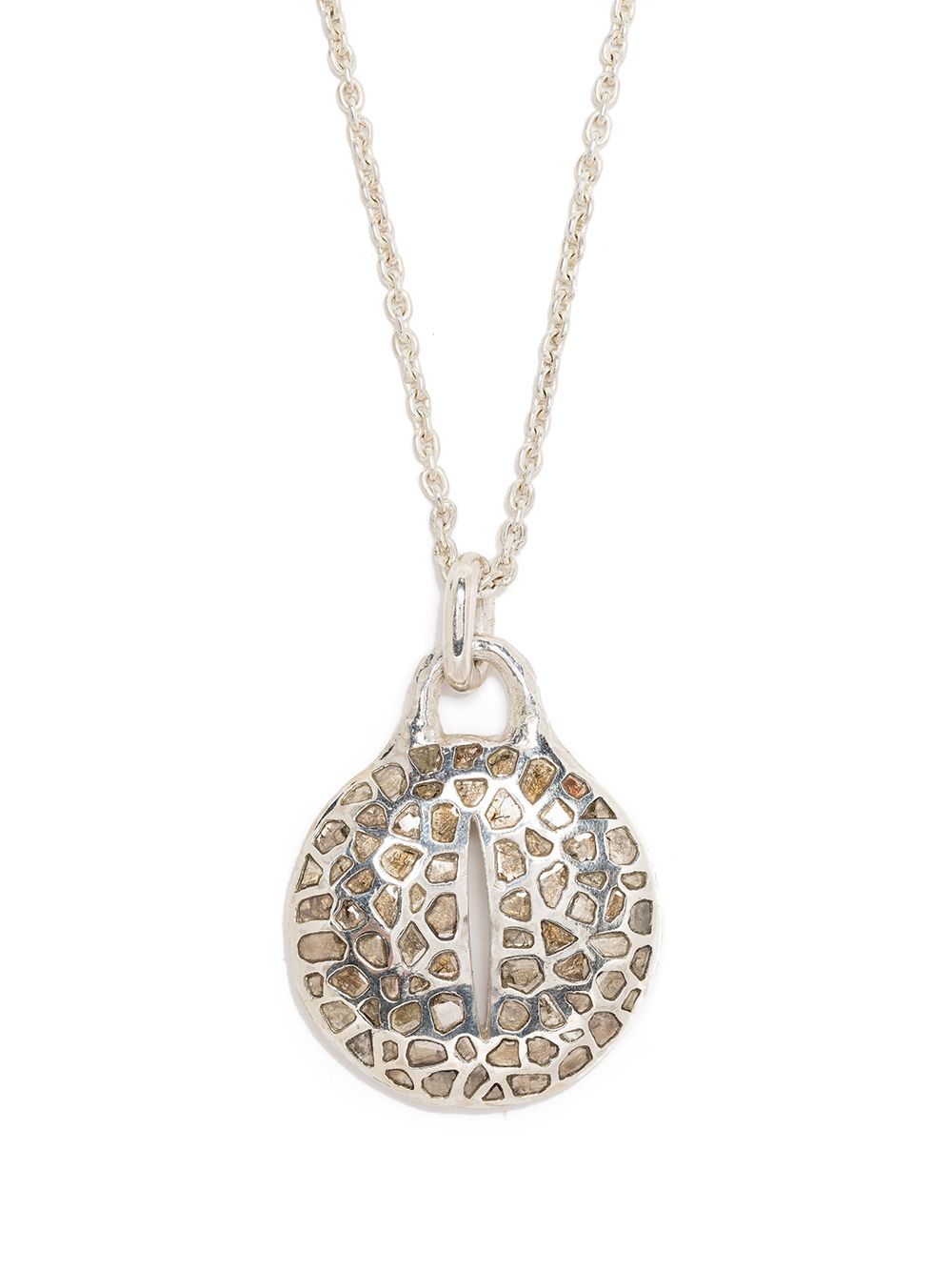 Disk diamond necklace