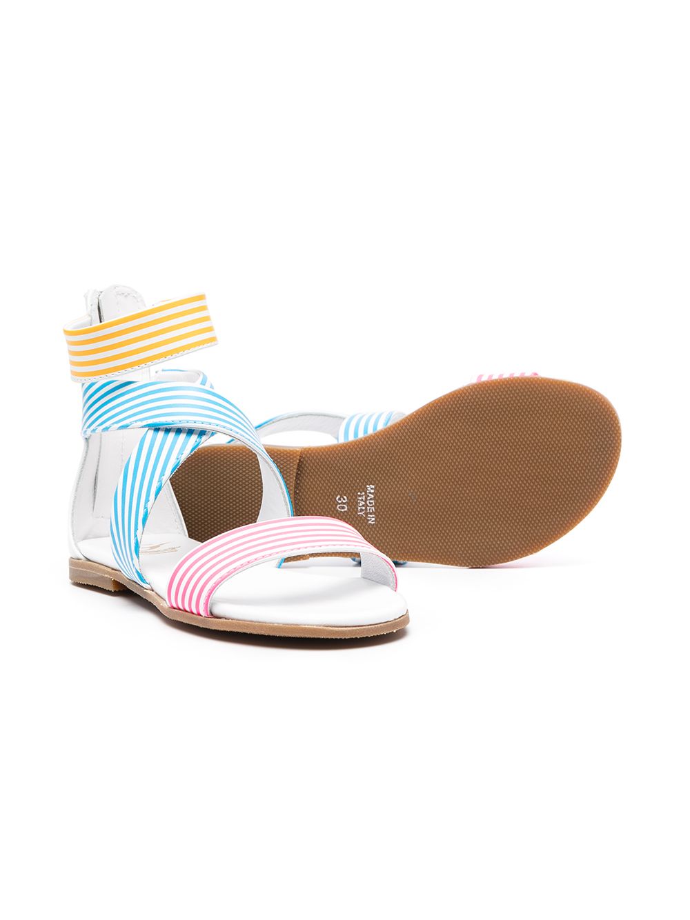 фото Gallucci kids stripe-print flat sandals