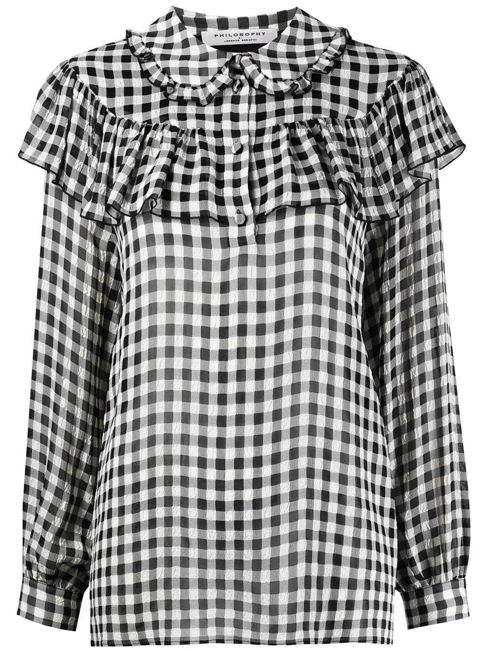 Philosophy Di Lorenzo Serafini Gingham long-sleeve Blouse - Farfetch