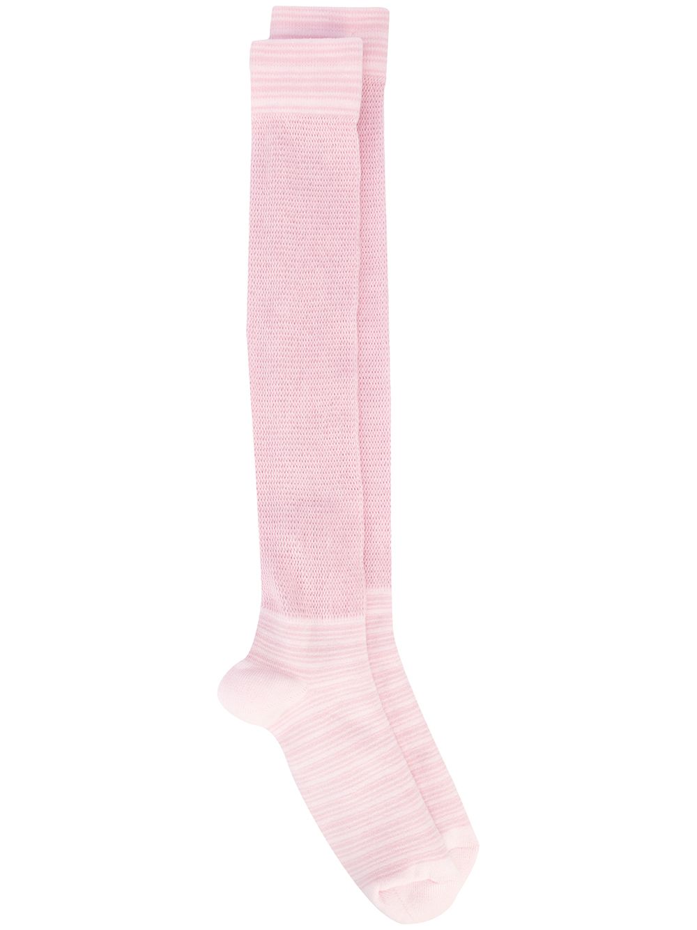 Erl Logo-print Woven Knee-high Socks In Pink