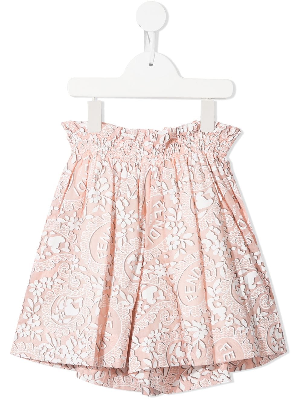 Fendi Floral-print A-line Skirt In 粉色