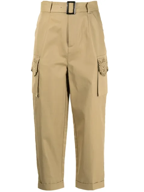 belted cropped trousers